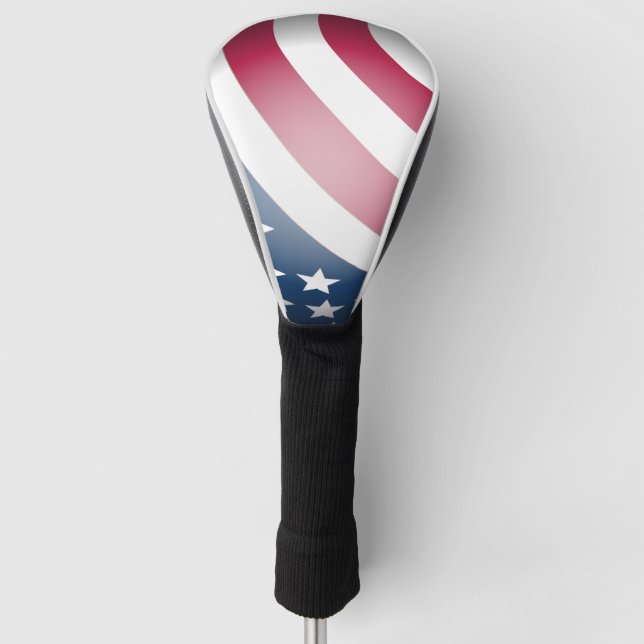 Patriotische US-Flaggen US Flagge Red White Blue Golf Headcover (Vorderseite)
