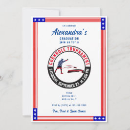 Patriotische US Sack Toss Cornhole Graduation Part Einladung