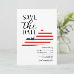 Patriotische US-Staats-Kentucky-Zielhochzeit Save The Date