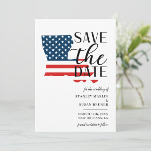 Patriotische US-Staats-Louisiana-Zielhochzeit Save The Date