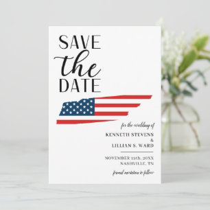 Patriotische US-Staats-Tennessee-Zielhochzeit Save The Date