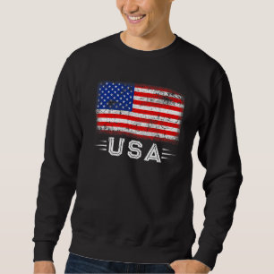 Patriotische USA 4. Juli US-Flagge Amerika Männer Sweatshirt