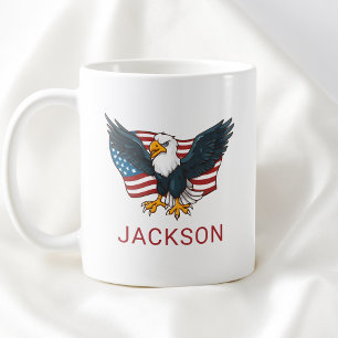 Patriotische USA Amerikanische Flagge Adler Kinder Kaffeetasse