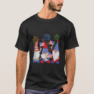 Patriotische USA-Amerikanische Gnome zum 4. Juli T-Shirt