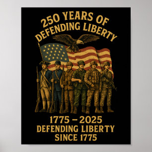 Patriotische USA-Armee US-Militärparade 250. Jahre Poster