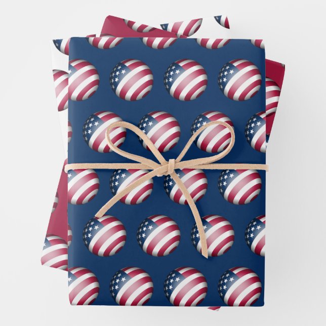 Patriotische USA Flag Globe Cool Geschenkpapier Set (Beispiel)