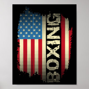 Patriotische USA-Flagge Boxen Kickboxen Kickboxer Poster
