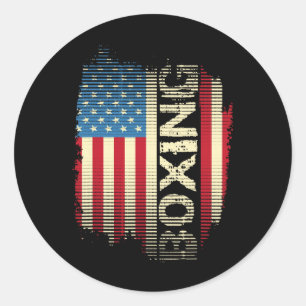 Patriotische USA-Flagge Boxen Kickboxen Kickboxer Runder Aufkleber