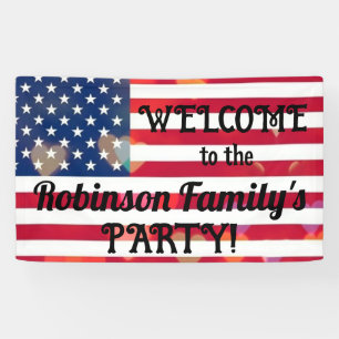 Patriotische USA-Flagge-Herzen mit kalligrafischem Banner