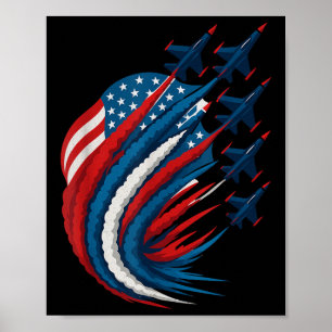 Patriotische USA-Flagge-Kampfjets Kinder Mädchen J Poster