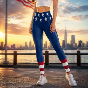 Patriotische USA-Flagge Sterne und Streifen Amerik Leggings