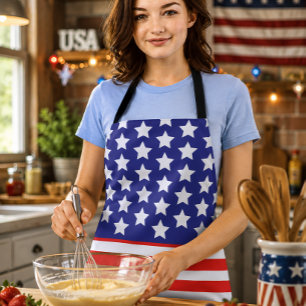 Patriotische USA-Flagge Sterne und Streifen Amerik Schürze