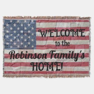 Patriotische USA-Flagge - Text zur Stone-Wall-Kall Decke