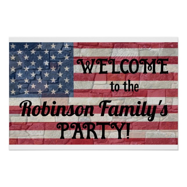 Patriotische USA-Flagge - Text zur Stone-Wall-Kall Poster (Vorderseite)