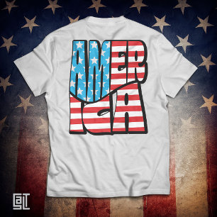 Patriotische USA-Flaggen-Buchstaben-Kühn Amerikani T-Shirt