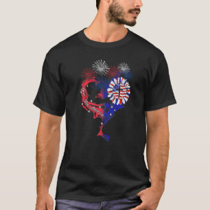 Patriotische USA Gott segne Amerika Herz USA Flagg T-Shirt