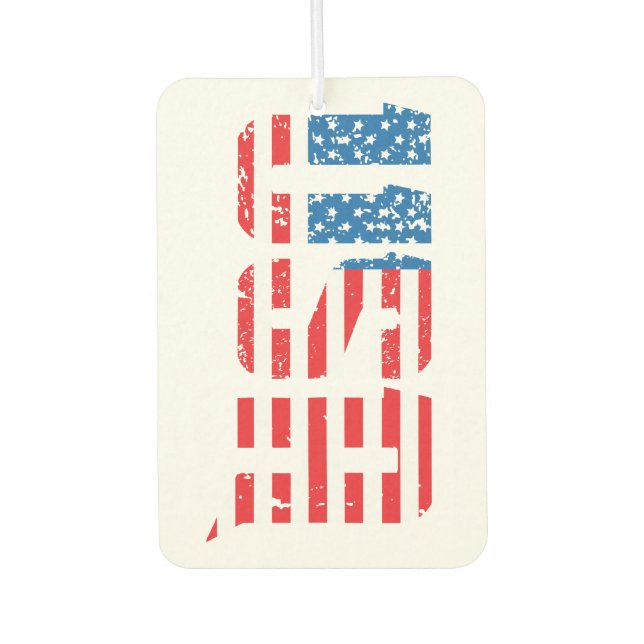 Patriotische USA in Red, White und Blue Autolufterfrischer (Vorderseite)