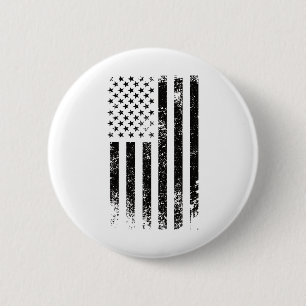 Patriotische USA schwarze amerikanische Flagge abg Button