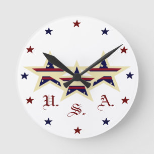 PATRIOTISCHE USA-UHR RUNDE WANDUHR