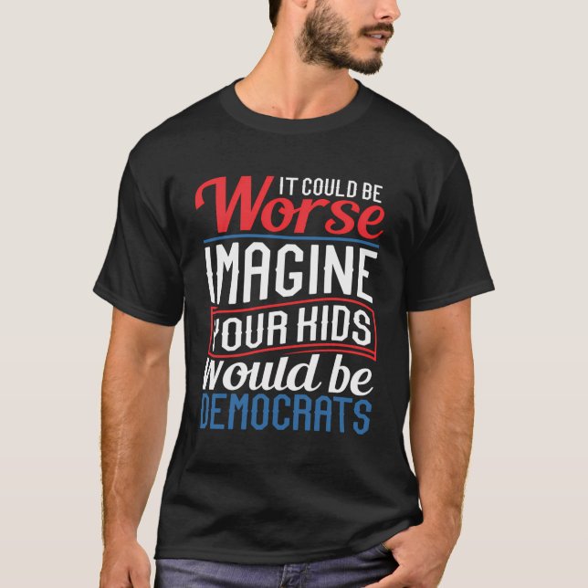 Patriotische Vater Mama Republikaner T-Shirt (Vorderseite)