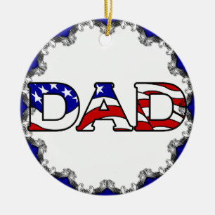 Patriotische Vater-Weihnachtsverzierung Keramikornament