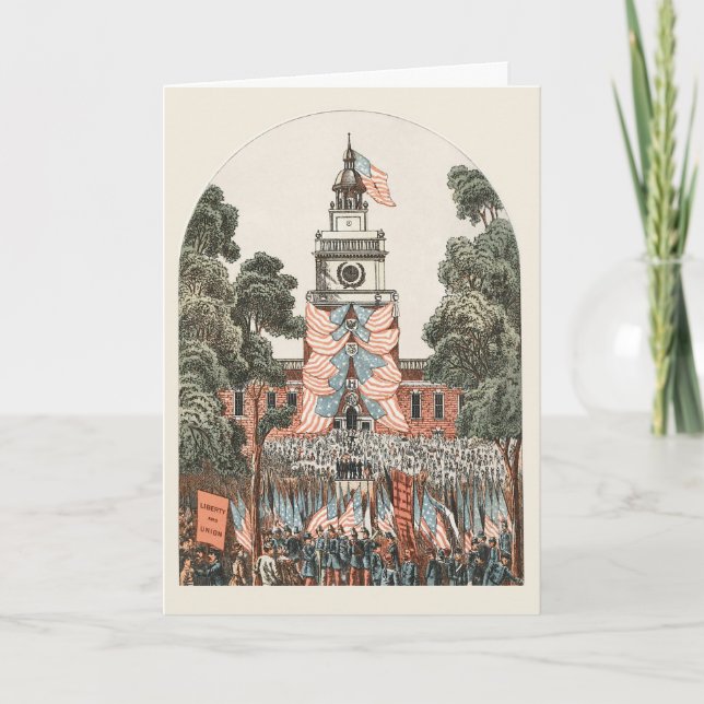 Patriotische Vintage US-Flaggen 1894 Weihnachten (Vorderseite)