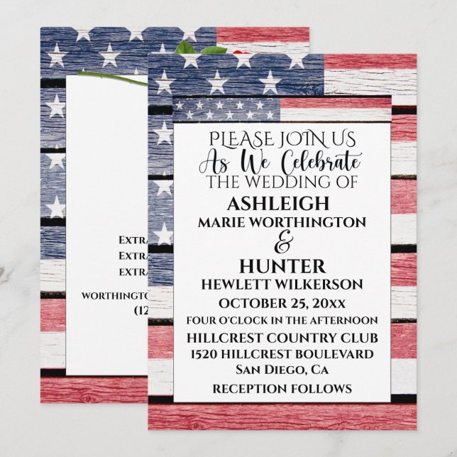 Patriotische Vorlage für Hochzeiten (Vorne/Hinten)
