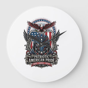 Patriotische Wächtermaske Freiheit Militär Inspiri Große Wanduhr