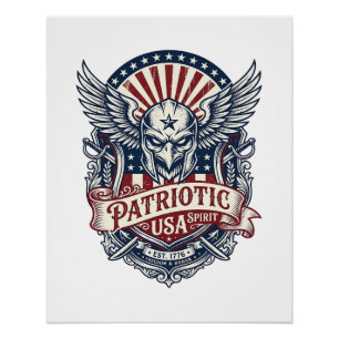 Patriotische Wächtermaske Freiheit Militär Inspiri Poster