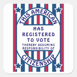 Patriotische Wähler Wahl Amerikanisch Politisch Quadratischer Aufkleber