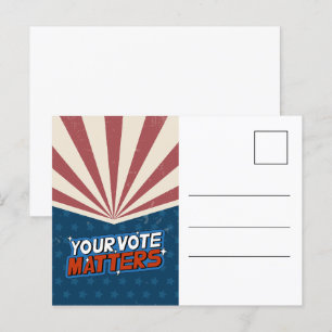 Patriotische Wahlkampagne-Leerpostkarte Postkarte
