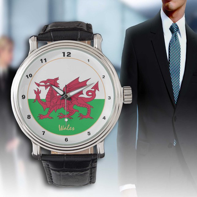 Patriotische walisische Flagge, Wales Mode /Design Armbanduhr (Von Creator hochgeladen)