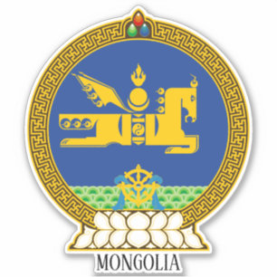 Patriotische Wappendecke der Mongolei Aufkleber