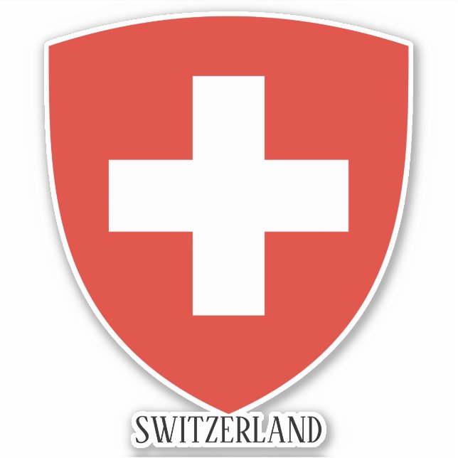 Patriotische Wappenküste der Schweiz Aufkleber (Vorderseite)