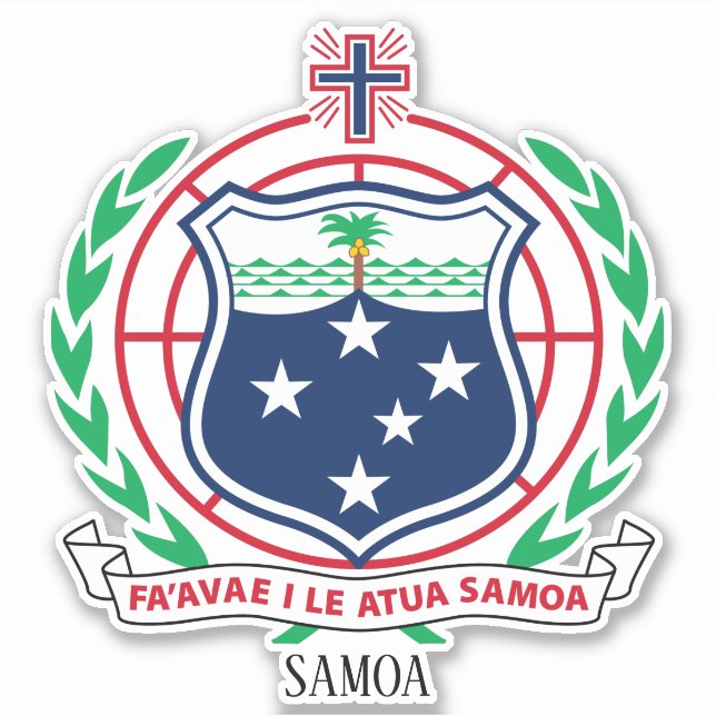 Patriotische Wappenküste Samoas Aufkleber (Vorderseite)