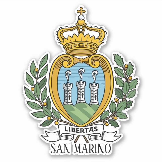 Patriotische Wappenküste von San Marino Aufkleber (Vorderseite)