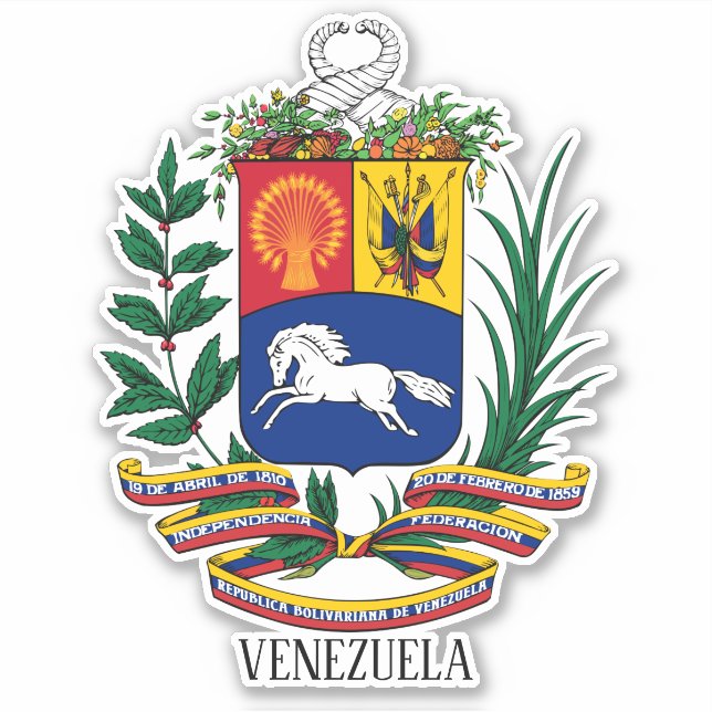 Patriotische Wappenpolizei Venezuela Aufkleber (Vorderseite)