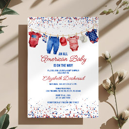 Patriotische Wäscheleine Alle American Baby Dusche Einladung