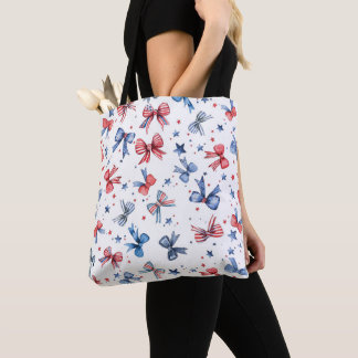 Patriotische Wasserfarbe-Schleifen Sterne Streifen Tasche