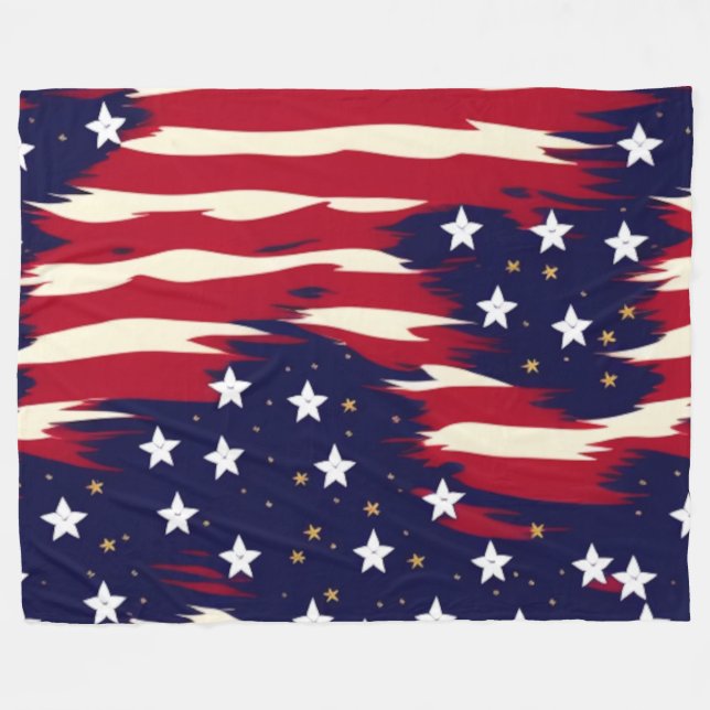 Patriotische Waves Fleecedecke (Vorderseite (Horizontal))