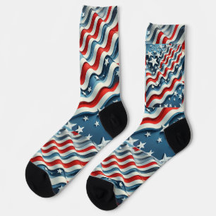 Patriotische Waves Socken