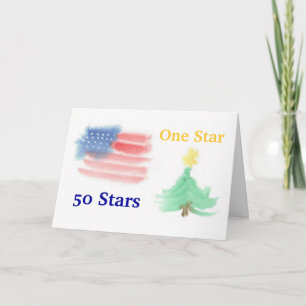 Patriotische Weihnachtskarte Watercolor - Ver. 3 Feiertagskarte