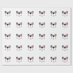 Patriotische Weingläser Vintage-Vector-Shirt-Desig Geschenkpapier