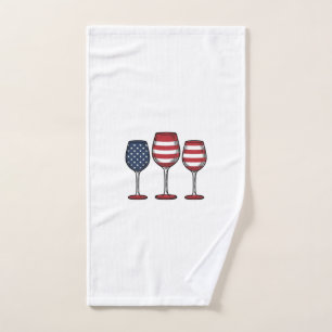 Patriotische Weingläser Vintage-Vector-Shirt-Desig Handtuch