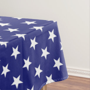Patriotische Weiß-Sterne auf Seeblau Tischdecke