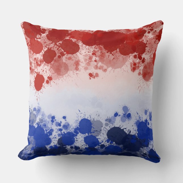 PATRIOTISCHE WEISSE BLAU ABSTRAKT KISSEN (Vorderseite)