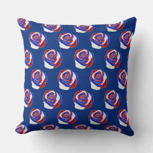 PATRIOTISCHE WEISSE, BLAUE ROSE KISSEN