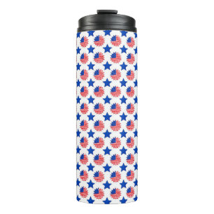 PATRIOTISCHE WEISSE, BLAUE US FLAGGE THERMOSBECHER
