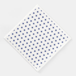 PATRIOTISCHE WEISSE MIT BLAUEN STERNEN SERVIETTE
