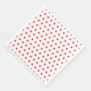 PATRIOTISCHE WEISSE MIT ROTEN STERNEN SERVIETTE